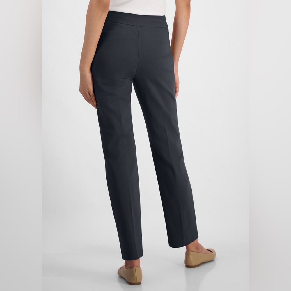 JM Collection Blue Grey Pull-On Stretch Women's Cropped Slacks Pants Trousers - Picture 2 of 15
